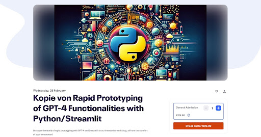Article illustration for Event - Virtual Workshop - Rapid Prototyping of GPT4 Functionality with Python/Streamlit